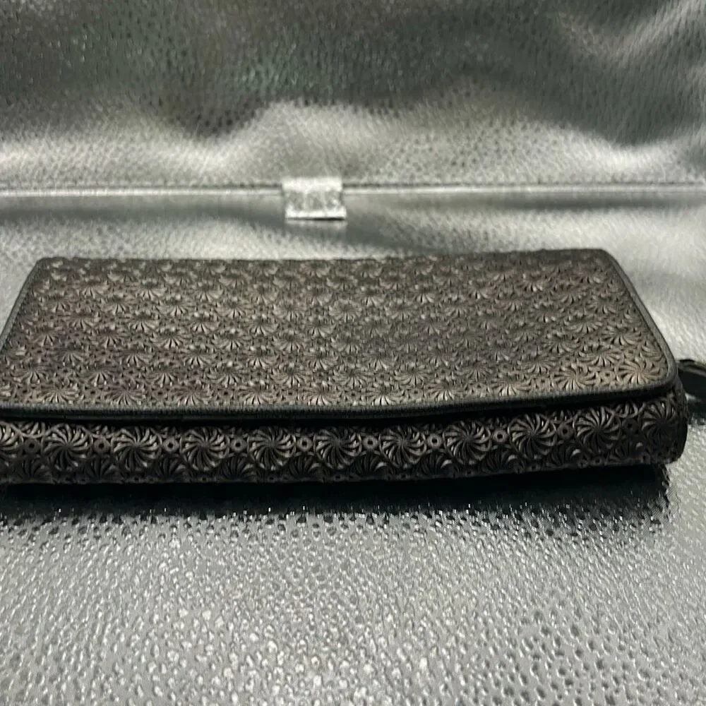 Hiroko Hayashi Women's Chrome Swirl Long Wallet Cardholder Artsy Avant Garde